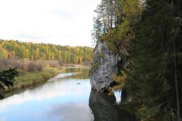 岩や森 秋の自然 — ストック写真