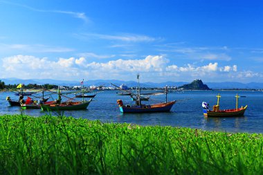 Prachuap Khiri Khan Beach güzel sahne, Prachuap Khiri Khan Eyaleti Tayland