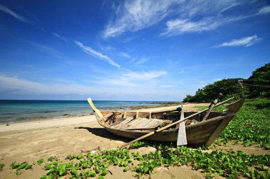 Koh Tao adasındaki tekne, Surat Thani Eyaleti, Tayland 