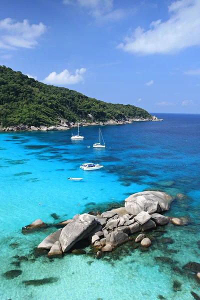  Koh Tao adasındaki tekneler, Surat Thani Eyaleti, Tayland 