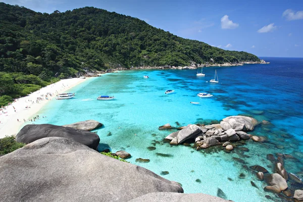  Koh Tao adasındaki tekneler, Surat Thani Eyaleti, Tayland 