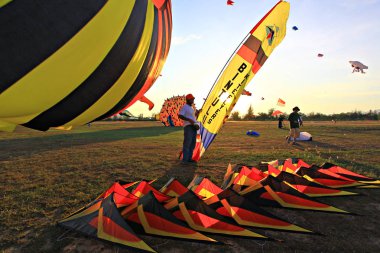 Cha-Am - 10 Mart: 13 Tayland Uluslararası Uçurtma Festivali 10 Mart 2012 'de Naresuan Camp, Cha-am, Phetchaburi Eyaleti Tayland. 