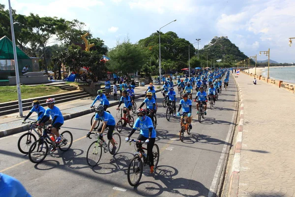 Prachuap Khiri Khan August Unidentified Cyclists Bike Momevent Show Respected — 스톡 사진