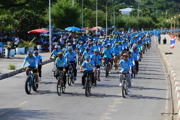 Prachuap Khiri Khan August Unidentified Cyclists Bike Momevent Show Respected — 스톡 사진