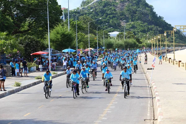 Prachuap Khiri Khan August Unidentified Cyclists Bike Momevent Show Respected — 스톡 사진