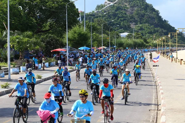 Prachuap Khiri Khan August Unidentified Cyclists Bike Momevent Show Respected — 스톡 사진