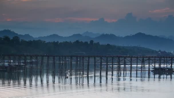 Scenic Footage Sunset River Thailand — Stock Video