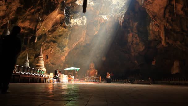 Bellezza Della Grotta Tham Khao Luang Sito Storico Phetchaburi Thailandia — Video Stock