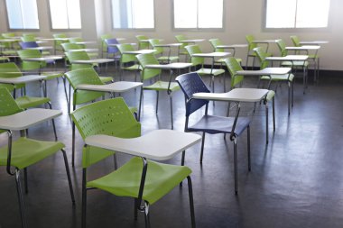 Classroom layout of lectured classroom in a university in Thailand 