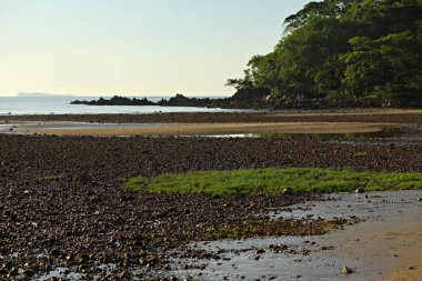 Güney Tayland, Chumphon Eyaleti, Saphli Sahili 'nin gündoğumu manzarasının güzelliği 