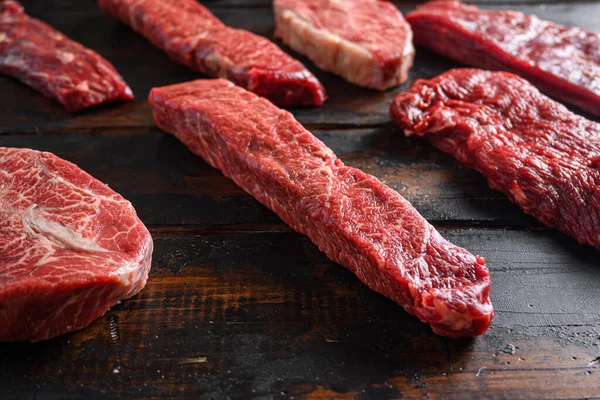 Alternatieve Rundvlees Gesneden Denver Steak Close Voorkant Van Andere Snijwonden — Stockfoto