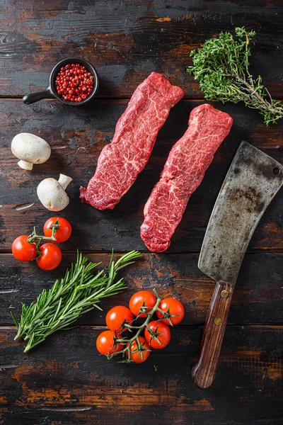 Organický Denver Steak Syrové Maso Mramorované Černé Angus Hovězí Řízek — Stock fotografie