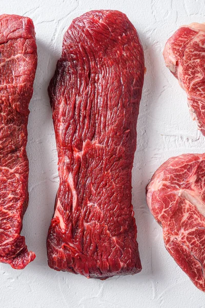 Raw Tri Tip Steak Bbq Cut Organic Meat Cut Top — Stock Photo, Image