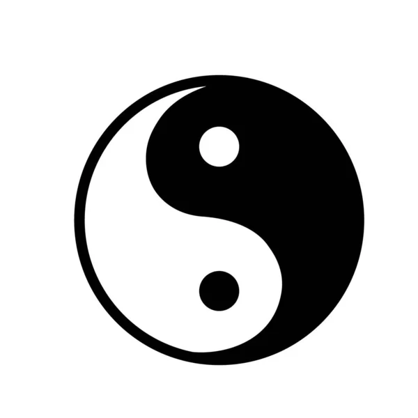 Yin Yang Symbol Ohraničením Vektor — Stockový vektor