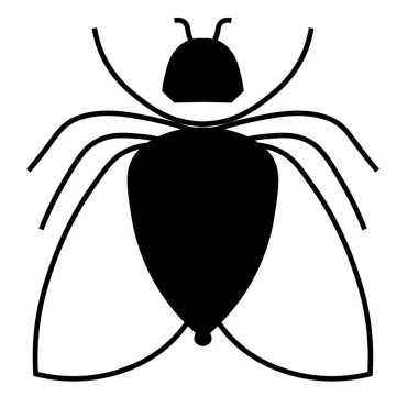 Pire, sinek, kas simgesi vektör illüstrasyonu.