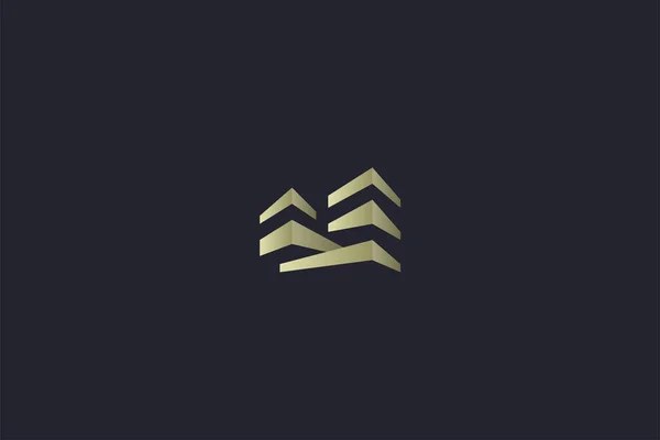 Luxusní Gold Building Real Estate Logo — Stockový vektor