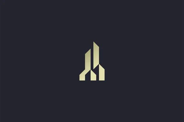 Luxusní Gold Building Real Estate Logo — Stockový vektor