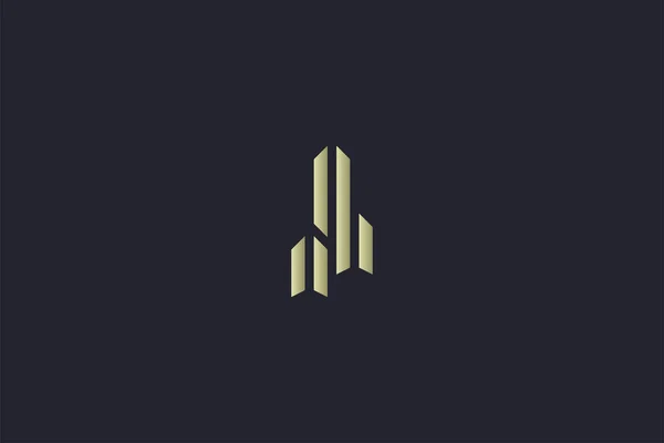 Luxusní Gold Building Real Estate Logo — Stockový vektor