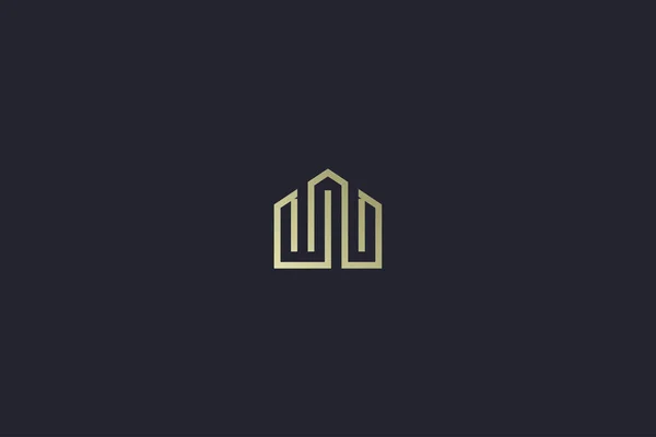 Luxe Gold House Property Real Estate Logo — Stockvector