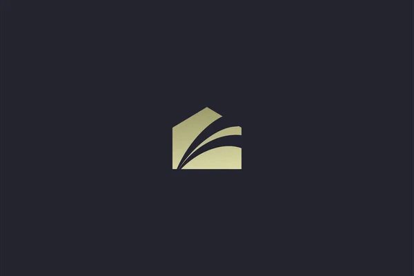 Lyxigt Gold House Property Real Estate Logo — Stock vektor