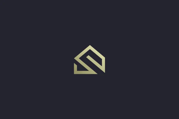 Lyxigt Gold House Property Real Estate Logo — Stock vektor