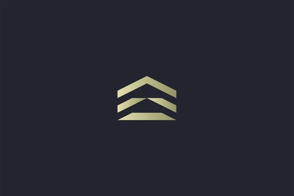 Luxury Gold House Ακίνητα Λογότυπο Ακινήτου — Διανυσματικό Αρχείο