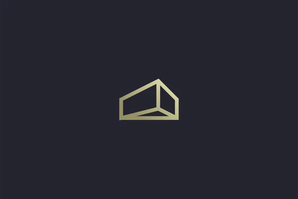 Luxe Gold House Property Real Estate Logo — Stockvector