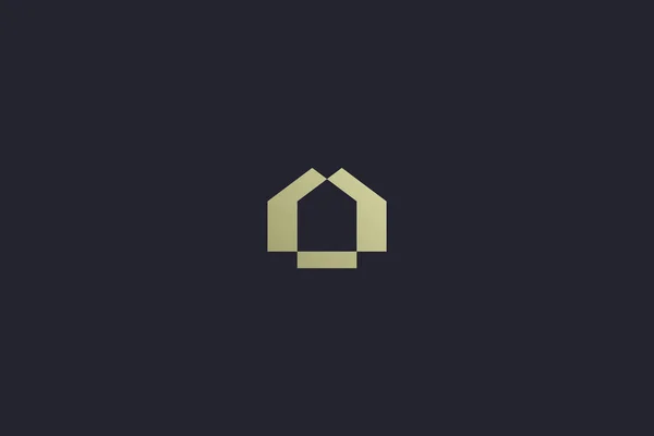 Logotipo Inmobiliario Lujo Casa Oro — Archivo Imágenes Vectoriales