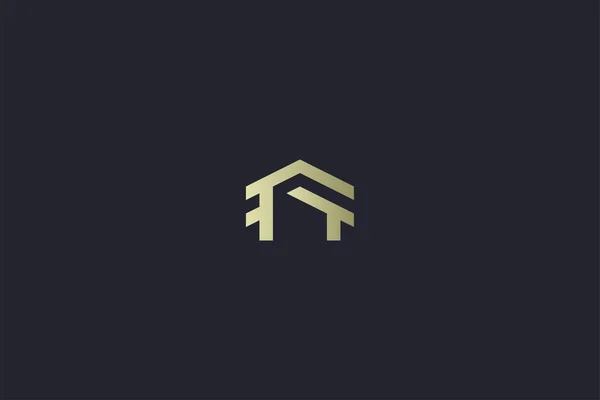 Logotipo Imobiliário Luxuoso Casa Ouro — Vetor de Stock