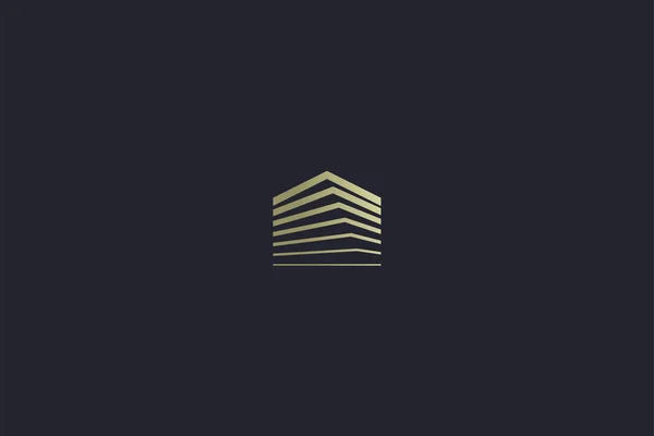 Luxusní Gold House Property Real Estate Logo — Stockový vektor