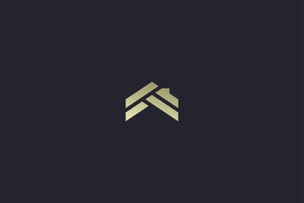 Lyxigt Gold House Property Real Estate Logo — Stock vektor