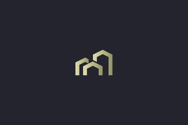 Logotipo Inmobiliario Lujo Casa Oro — Archivo Imágenes Vectoriales