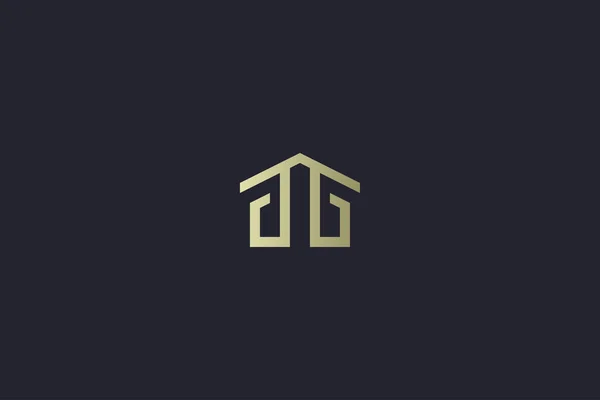 Luxe Gold House Property Real Estate Logo — Stockvector