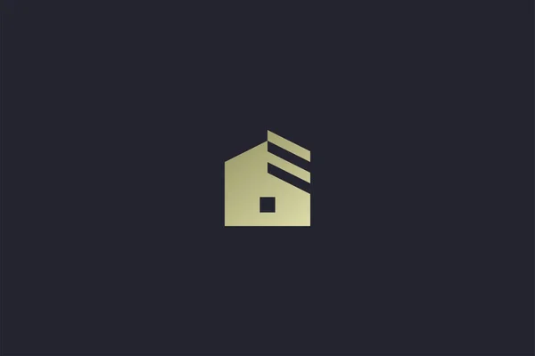Luxury Gold House Nieruchomości Logo Nieruchomości — Wektor stockowy
