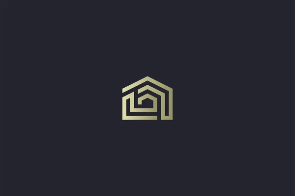 Luxury Gold House Nieruchomości Logo Nieruchomości — Wektor stockowy