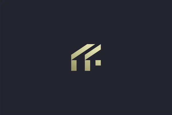Luxusní Gold House Property Real Estate Logo — Stockový vektor