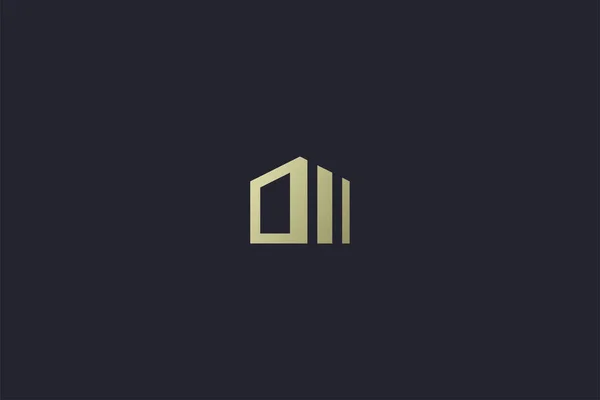 Logotipo Inmobiliario Lujo Casa Oro — Archivo Imágenes Vectoriales