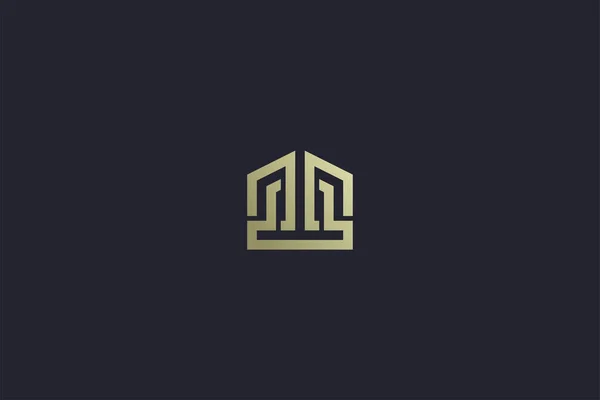 Luxe Gold House Immobilier Logo — Image vectorielle