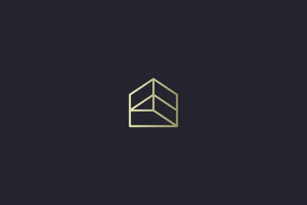 Logotipo Imobiliário Luxuoso Casa Ouro — Vetor de Stock