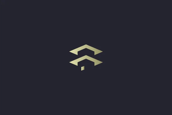 Luxusní Gold House Property Real Estate Logo — Stockový vektor