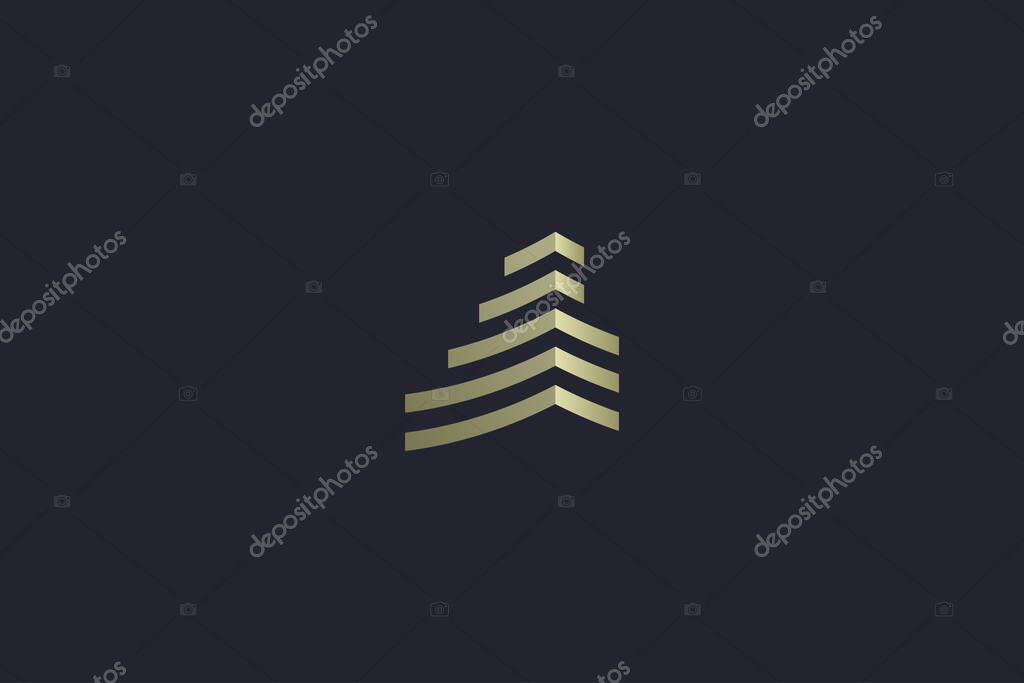 Luxury Gold Building Real Estate Logo