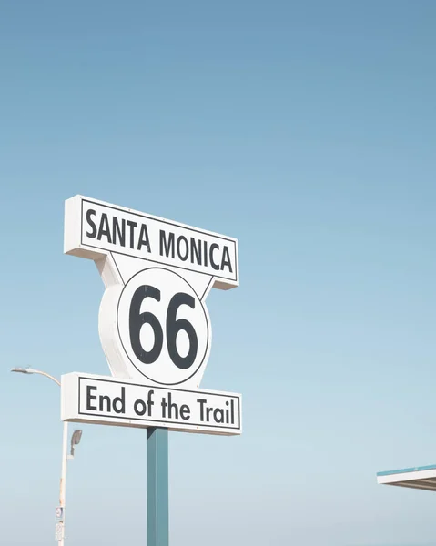 Route End Sign Santa Monica California — Stock Photo, Image