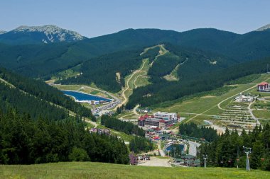 Bukovel kablosu, dağ manzarası, Karpatlar, Ukrayna