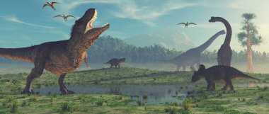3D render dinozor. Bu bir 3d render örnektir.