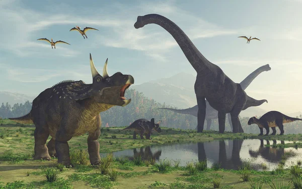 Render Dinozaurów Jest Renderowania — Zdjęcie stockowe