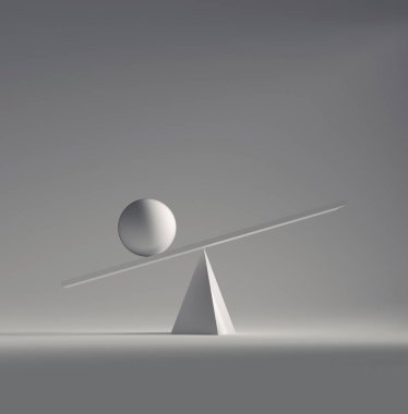 Beyaz denge yuvar - bu 3d render illüstrasyon