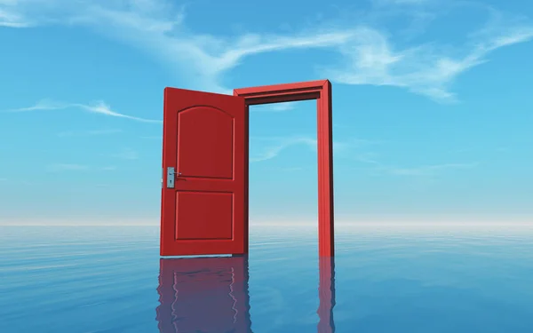 機会の概念でドアを開ける これは レンダリング図です — ストック写真