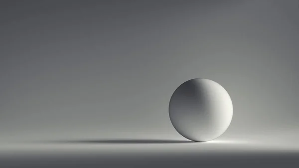 灰色の背景と レンダリング白球 これは レンダリング図です — ストック写真