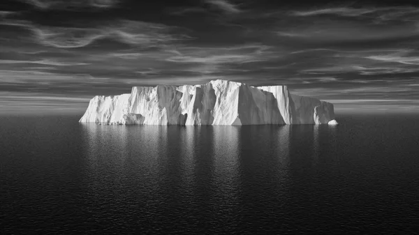 Udsigt Isbjerget Med Smukt Gennemsigtigt Hav Baggrund Dette Gengivelse Illustration - Stock-foto