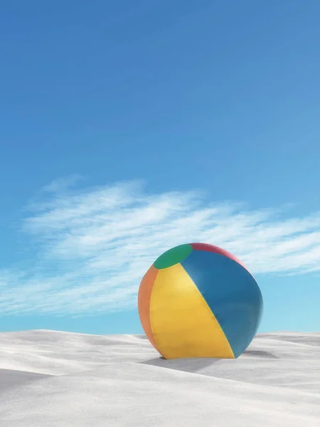 Aufblasbarer Beachball Auf Sand Dies Ist Eine Darstellung — Stockfoto